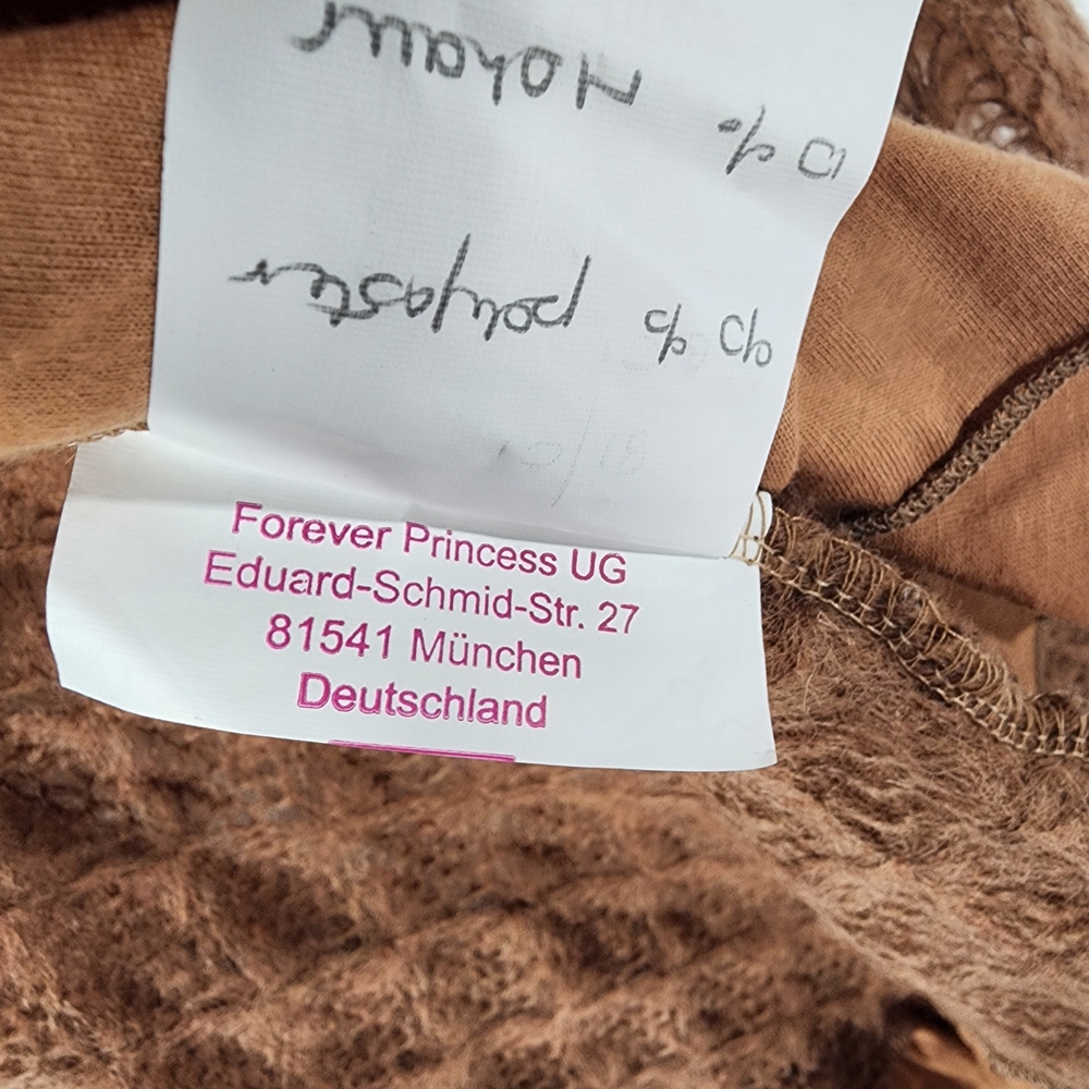 Brown Knit Kids Sweater with Ruffle Hem - Picture 6 of 8